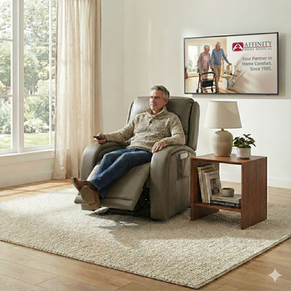 EZ Sleeper PR-761 Maxicomfort with Twilight- Luxury lift chair - Shale High Performance Fabric