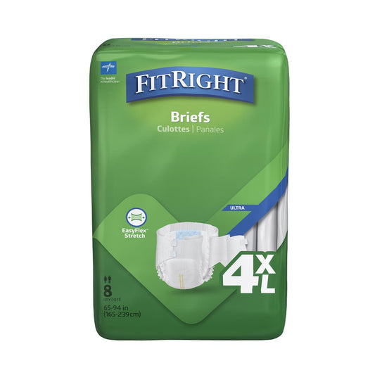 Medline FitRight 4XL Cloth-Like Adult Incontinence Briefs