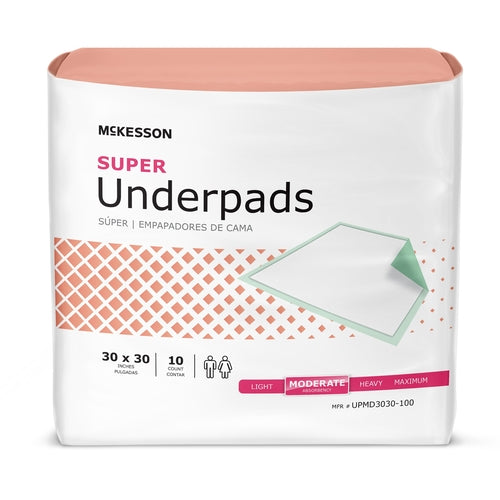 McKesson Disposable Underpad McKesson Super 30 X 30 Inch