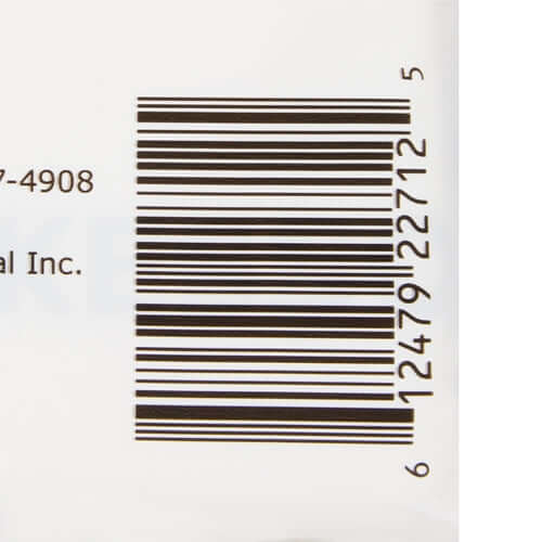 Disposable underpad product packaging barcode label showing UPC number 12479222712