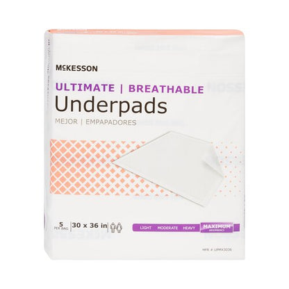 McKesson Disposable Underpad Ultimate Breathable 30 X 36 Inch