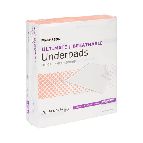 McKesson Disposable Underpad Ultimate Breathable 30 X 36 Inch