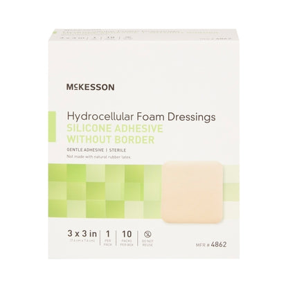 McKesson Foam Dressing 3 X 3 Inch Without Border Film Backing