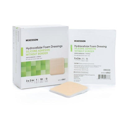 McKesson Foam Dressing 3 X 3 Inch Without Border Film Backing