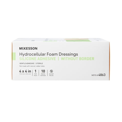 McKesson Foam Dressing 4 X 4 Inch Without Border Film