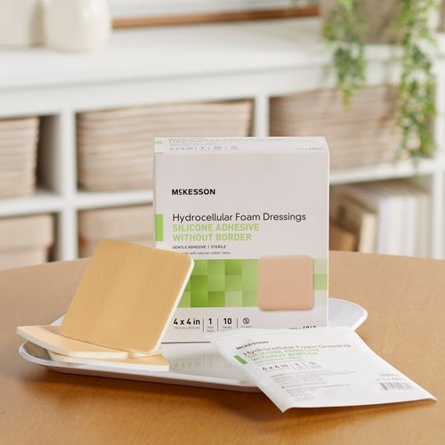 McKesson Foam Dressing 4 X 4 Inch Without Border Film