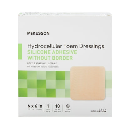 McKesson Foam Dressing 6 X 6 Inch Without Border Film Backing