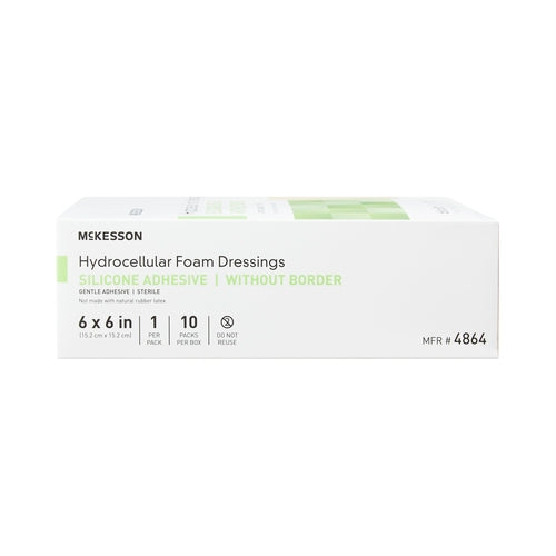 McKesson Foam Dressing 6 X 6 Inch Without Border Film Backing