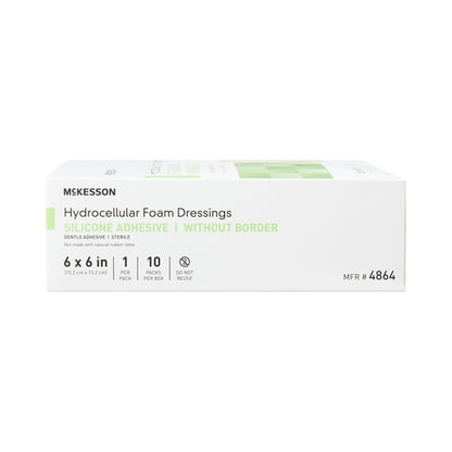 McKesson Foam Dressing 6 X 6 Inch Without Border Film Backing