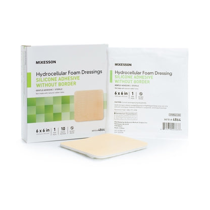 McKesson Foam Dressing 6 X 6 Inch Without Border Film Backing