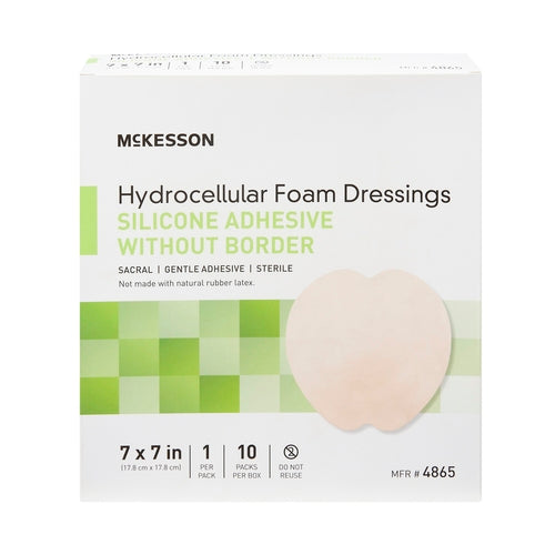 McKesson Foam Dressing 7 X 7 Inch Without Border Film Backing