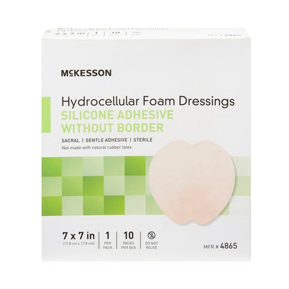 McKesson Foam Dressing 7 X 7 Inch Without Border Film Backing