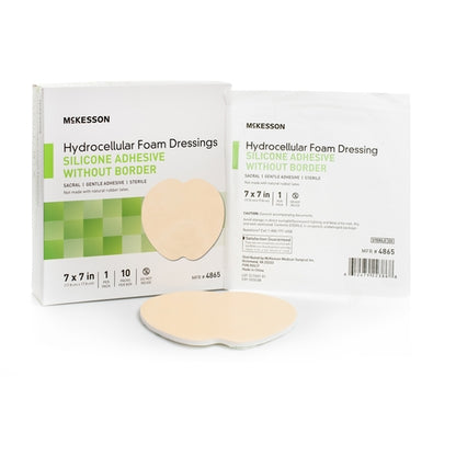 McKesson Foam Dressing 7 X 7 Inch Without Border Film Backing