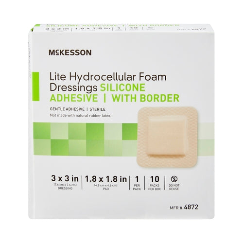 McKesson Thin Foam Dressing Lite 3 X 3 Inch With Border Film