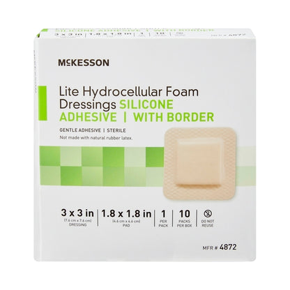 McKesson Thin Foam Dressing Lite 3 X 3 Inch With Border Film