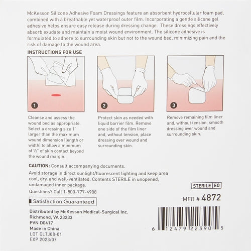 McKesson Thin Foam Dressing Lite 3 X 3 Inch With Border Film