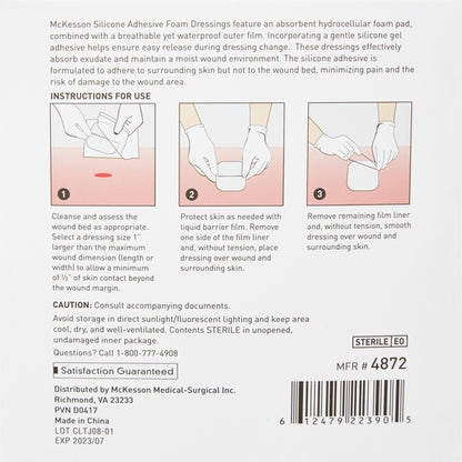 McKesson Thin Foam Dressing Lite 3 X 3 Inch With Border Film