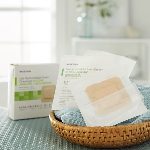 McKesson Thin Foam Dressing Lite 3 X 3 Inch With Border Film