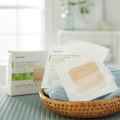 McKesson Thin Foam Dressing Lite 3 X 3 Inch With Border Film
