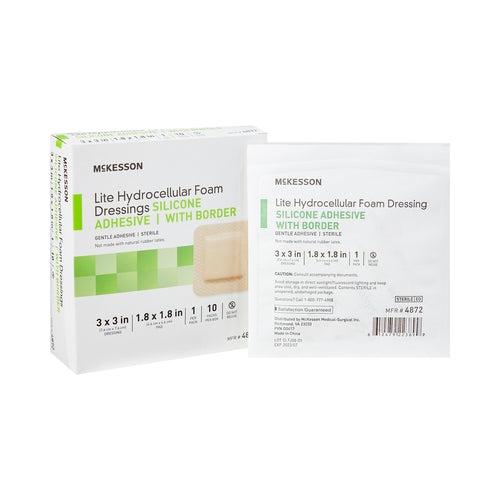 McKesson Thin Foam Dressing Lite 3 X 3 Inch With Border Film