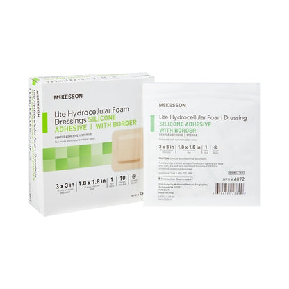 McKesson Thin Foam Dressing Lite 3 X 3 Inch With Border Film