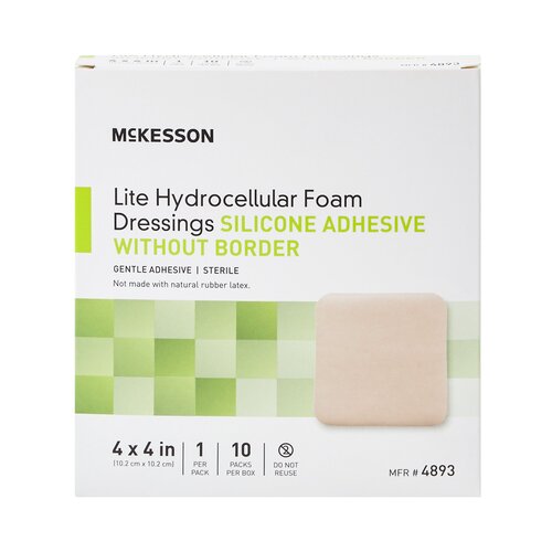 McKesson Thin Foam Dressing McKesson Lite 4 X 4 Inch