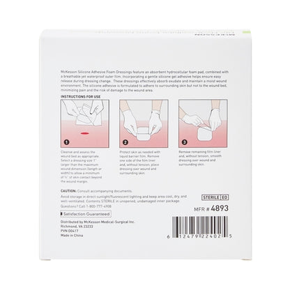 McKesson Thin Foam Dressing McKesson Lite 4 X 4 Inch