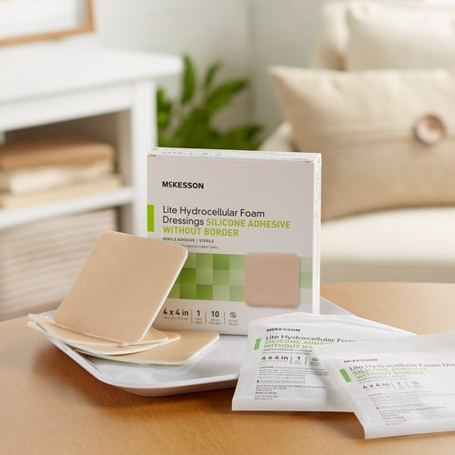 McKesson Thin Foam Dressing McKesson Lite 4 X 4 Inch