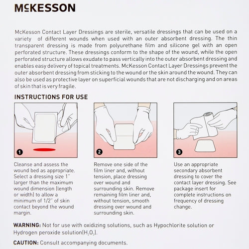 McKesson Wound Contact Layer Dressing McKesson 4 X 7.2 Inch Sterile