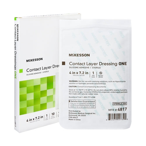 McKesson Wound Contact Layer Dressing McKesson 4 X 7.2 Inch Sterile