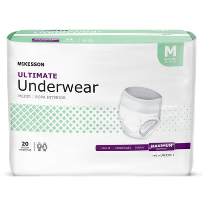 McKesson Absorbent Underwear Pull On Adult Medium Unisex