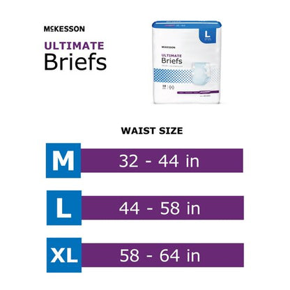 McKesson Incontinence Brief Adult Large Unisex Heavy Absorbency