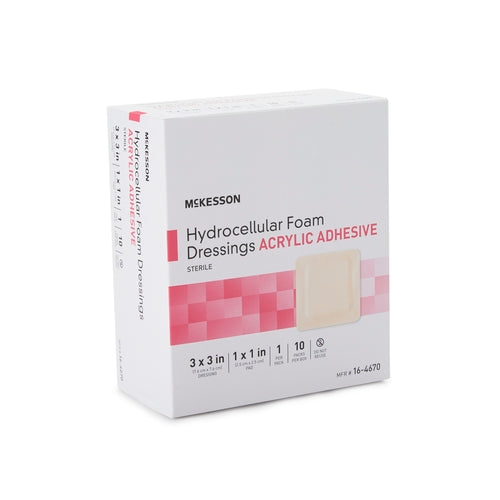 McKesson Foam Dressing 3 X 3 Inch With Border Film