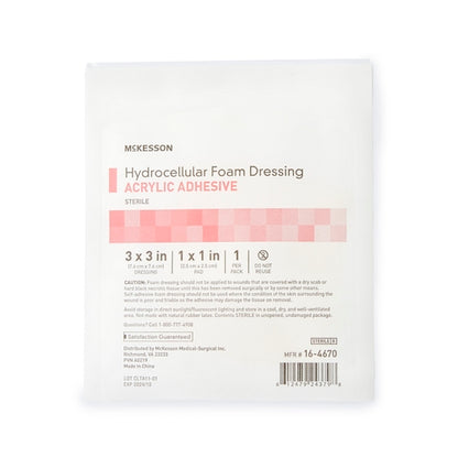 McKesson Foam Dressing 3 X 3 Inch With Border Film