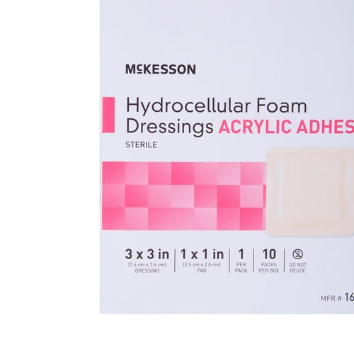 McKesson Foam Dressing 3 X 3 Inch With Border Film