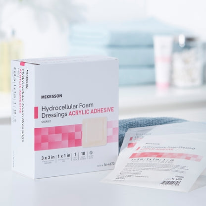 McKesson Foam Dressing 3 X 3 Inch With Border Film