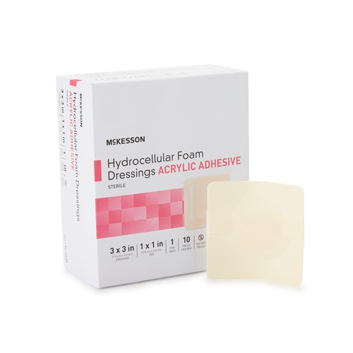 McKesson Foam Dressing 3 X 3 Inch With Border Film