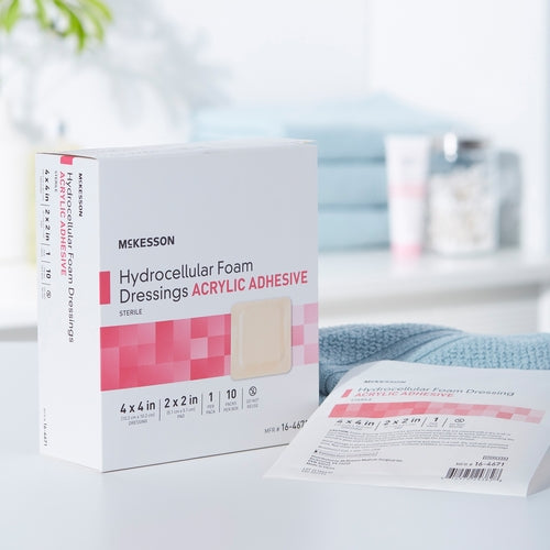 McKesson Foam Dressing 4 X 4 Inch With Border Film Backing