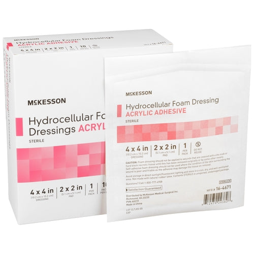 McKesson Foam Dressing 4 X 4 Inch With Border Film Backing