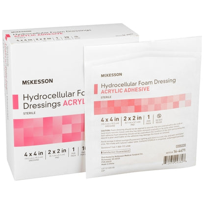 McKesson Foam Dressing 4 X 4 Inch With Border Film Backing