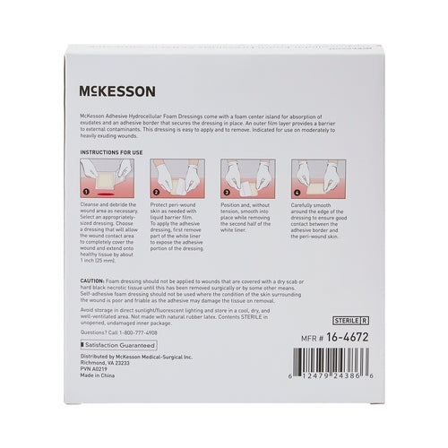 McKesson Foam Dressing 6 X 6 Inch With Border Film Backing