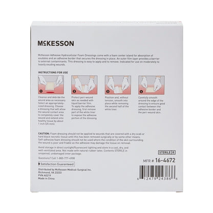McKesson Foam Dressing 6 X 6 Inch With Border Film Backing