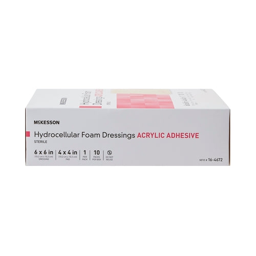McKesson Foam Dressing 6 X 6 Inch With Border Film Backing