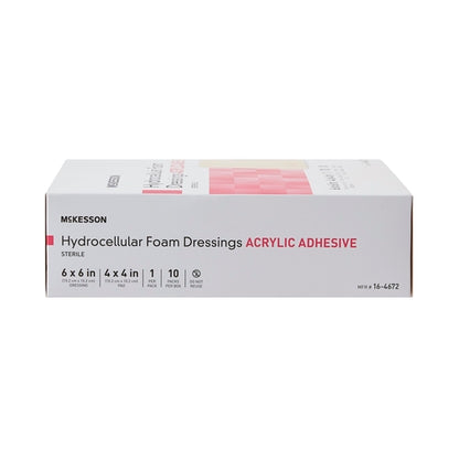 McKesson Foam Dressing 6 X 6 Inch With Border Film Backing