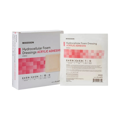 McKesson Foam Dressing 6 X 6 Inch With Border Film Backing