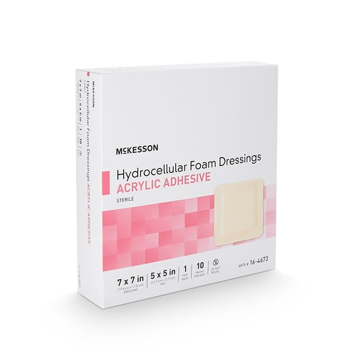 McKesson Foam Dressing 7 X 7 Inch With Border Film Backing