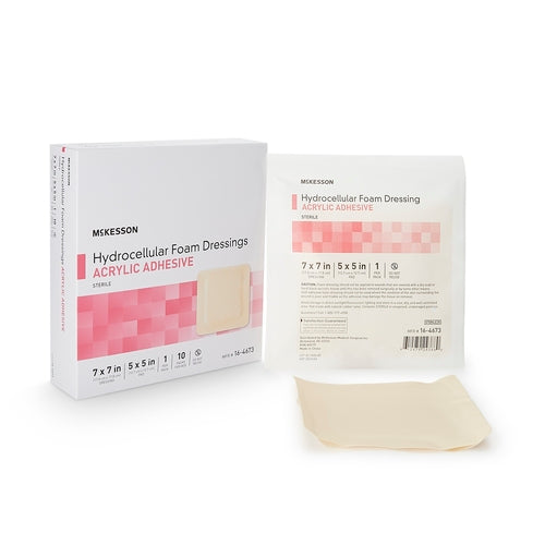 McKesson Foam Dressing 7 X 7 Inch With Border Film Backing