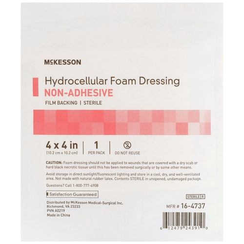 McKesson Foam Dressing 4 X 4 Inch Without Border