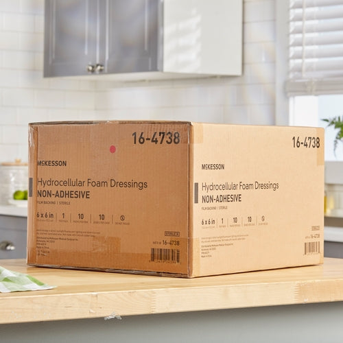 McKesson Foam Dressing 6 X 6 Inch Without Border Film Backing