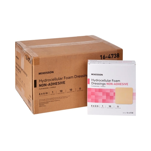 McKesson Foam Dressing 6 X 6 Inch Without Border Film Backing